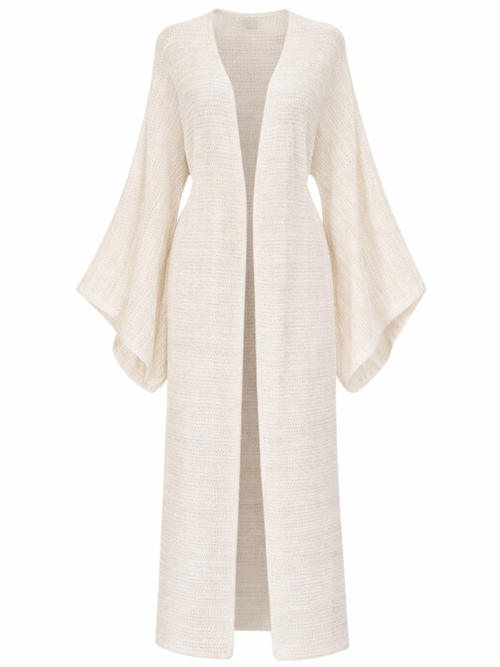 EMCI Cream Knit Duster Cardigan Boho Kimono OS